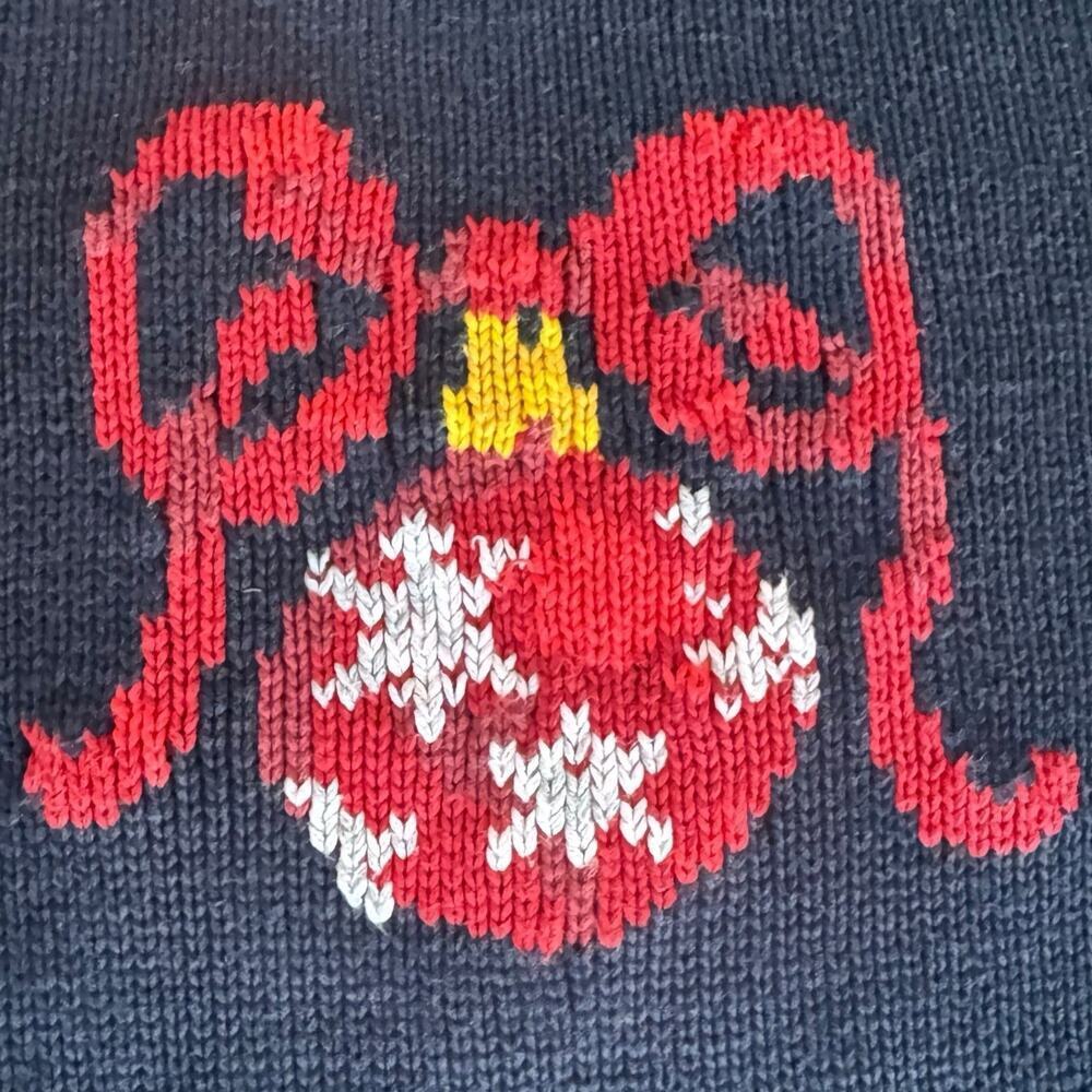 Liz Claiborne Women’s Christmas Ornament Pullover Knit Sweater Navy Small Petite - Picture 3 of 11